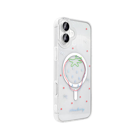 Apple iPhone 16 Kılıf M-Safe Şarj Özellikli Şeffaf Zore Folk Sert Kapak