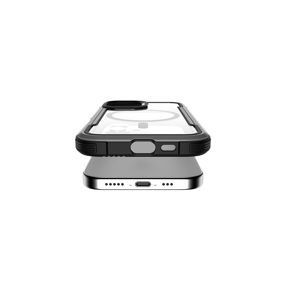 Apple iPhone 16 Kılıf M-safe Şarj Özellikli Airbagli Raptic Shield Serisi Şeffaf Arka Yüzey Kapak
