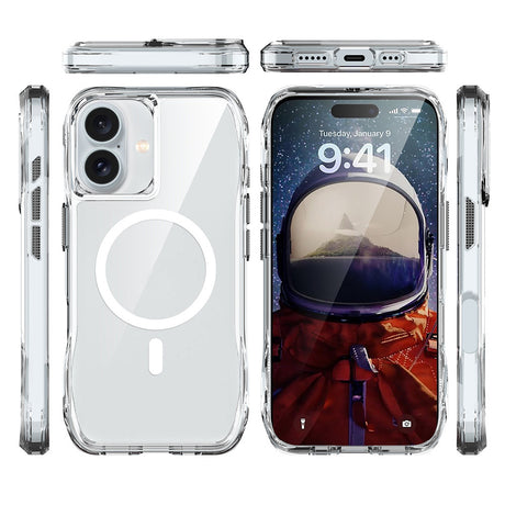 Apple iPhone 16 Kılıf M-safe Şarj Özellikli Airbagli Şeffaf Zore İncek Kapak