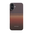 Apple iPhone 16 Kılıf M-safe Şarj Özellikli Aramid Fiber Pitaka Tactile Woven Sunset-Moonrise Serisi Sunset Kapak
