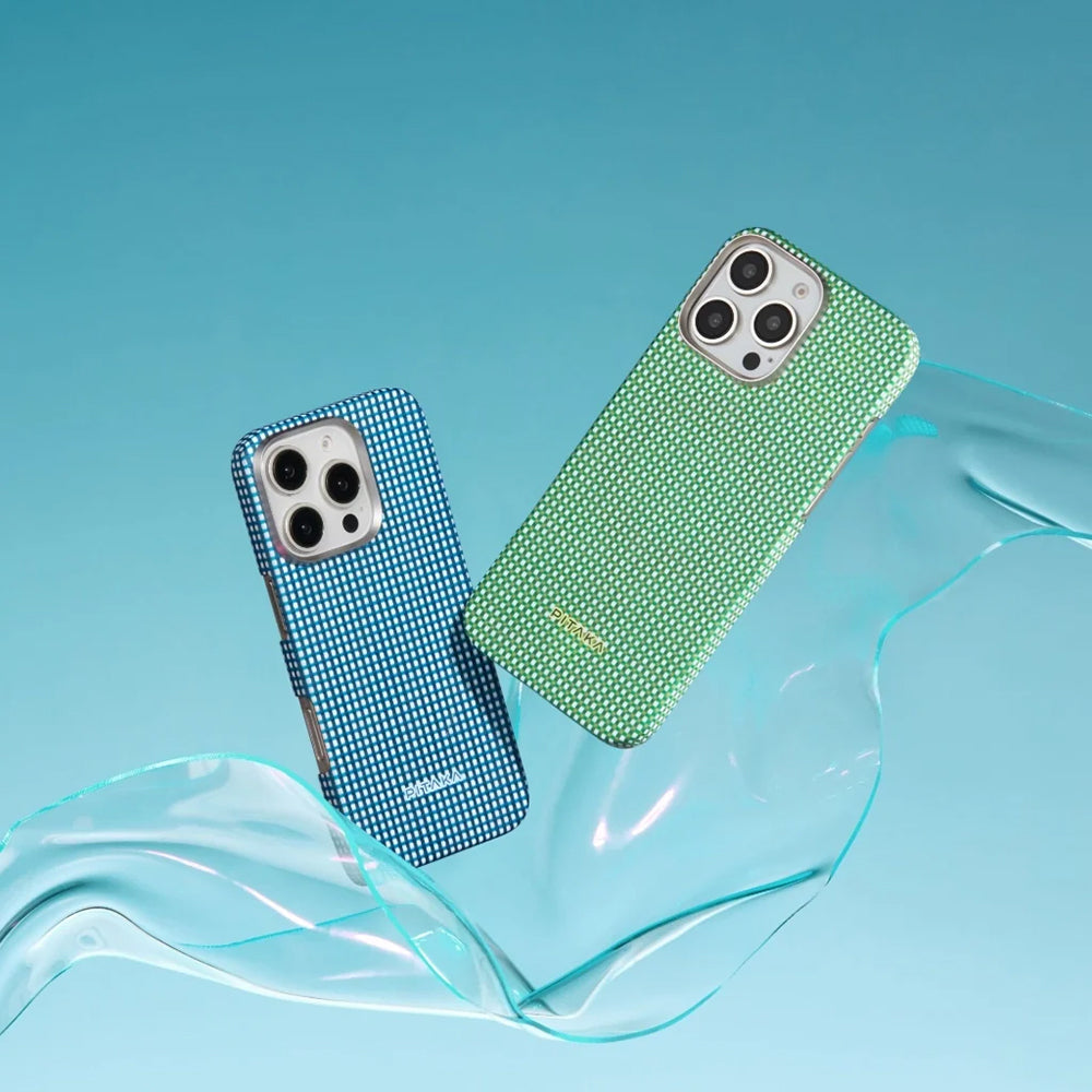 Apple iPhone 16 Pro Kılıf M-safe Şarj Özellikli Aramid Fiber Pitaka Ultra-Slim Classic Serisi Forest Green Kapak