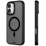 Apple iPhone 16 Kılıf M-safe Şarj Özellikli Cam Arka Yüzey TPU Youngkit Gemstone Serisi Kapak