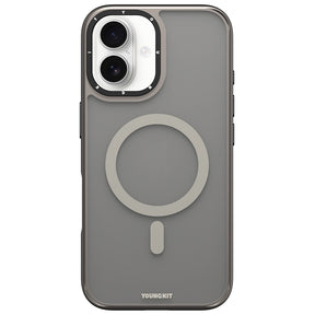 Apple iPhone 16 Kılıf M-safe Şarj Özellikli Cam Arka Yüzey TPU Youngkit Gemstone Serisi Kapak