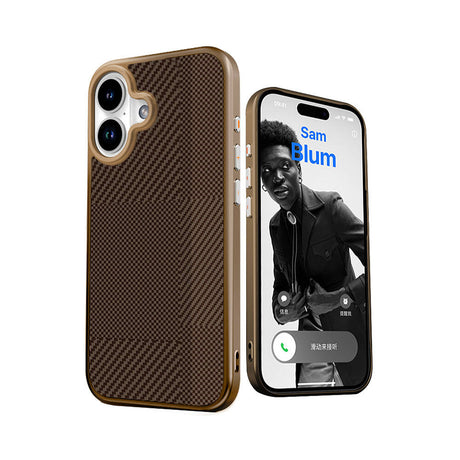 Apple iPhone 16 Kılıf M-safe Şarj Özellikli Karbon Fiber Desenli Mutural Montage Kapak