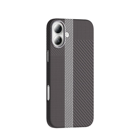 Apple iPhone 16 Kılıf M-safe Şarj Özellikli Karbon Fiber Görünümlü Zore Gros Kapak