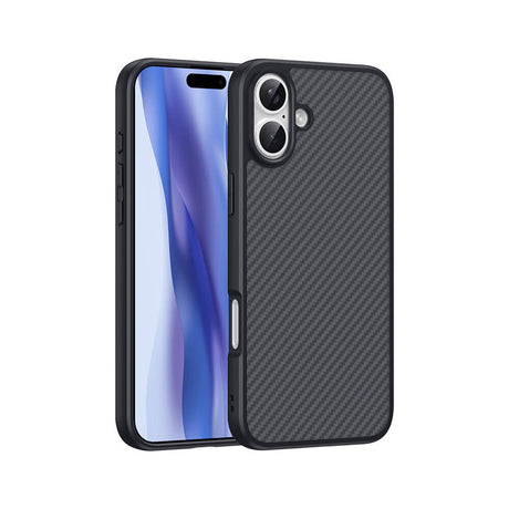 Apple iPhone 16 Kılıf M-safe Şarj Özellikli Karbon Fiber Tasarımlı Zore Elnino Kapak