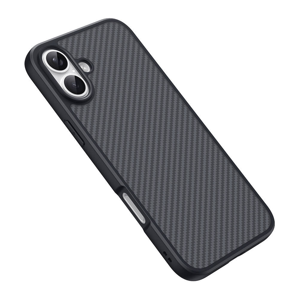 Apple iPhone 16 Kılıf M-safe Şarj Özellikli Karbon Fiber Tasarımlı Zore Elnino Kapak