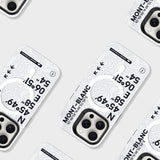 Apple iPhone 16 Kılıf M-safe Şarj Özellikli Koordinat Yazı Desenli Benks Summit Serisi Kapak