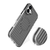 Apple iPhone 16 Kılıf M-safe Şarj Özellikli Oyuklu Tasarım Mutural Bumpy Clear Kapak