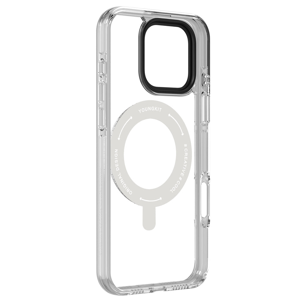 Apple iPhone 16 Kılıf M-safe Şarj Özellikli Parmak Ring Standlı Youngkit Pivot Serisi Kapak