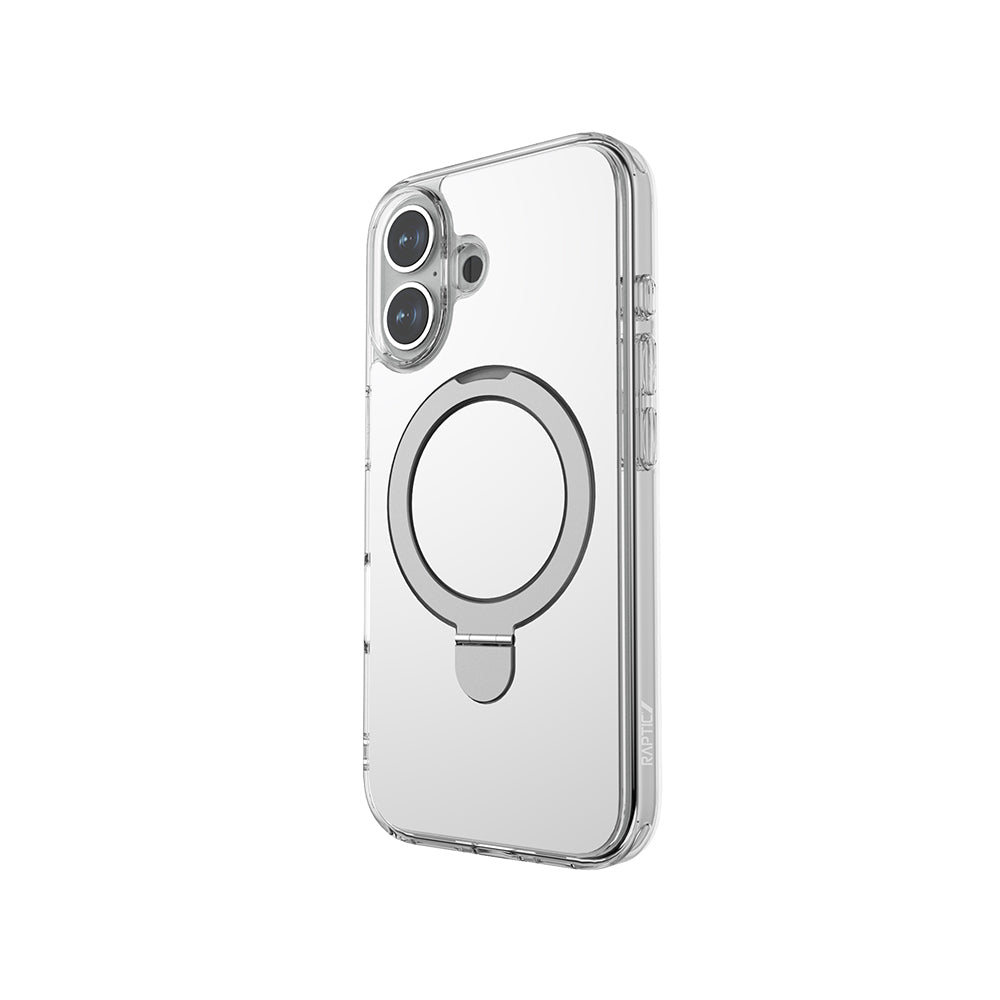 Apple iPhone 16 Kılıf M-safe Şarj Özellikli Raptic Air Stand Serisi Aynalı Arka Yüzey Standlı Kapak
