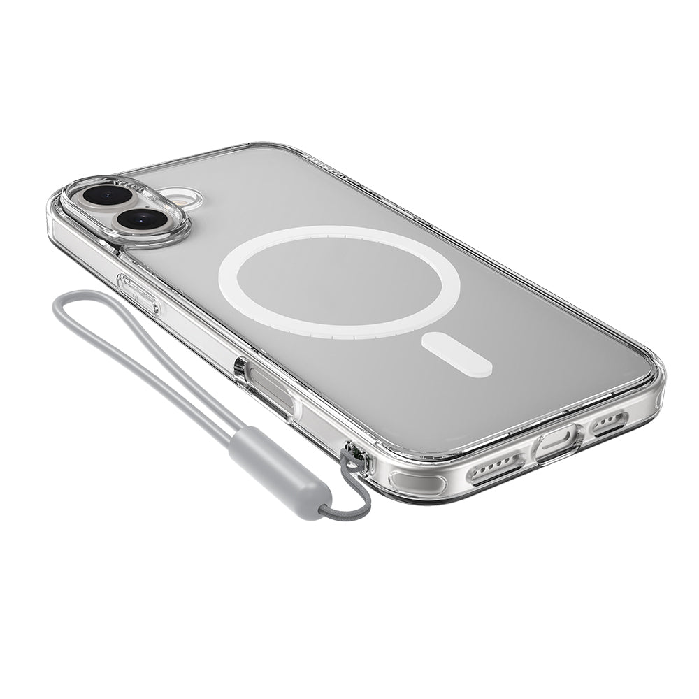 Apple iPhone 16 Kılıf M-safe Şarj Özellikli Raptic Crystal M-safe Serisi Şeffaf Kapak