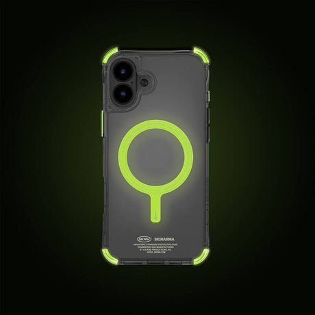 Apple iPhone 16 Kılıf M-safe Şarj Özellikli Şeffaf Airbag Tasarımlı Skinarma Saido Nightglow Kapak