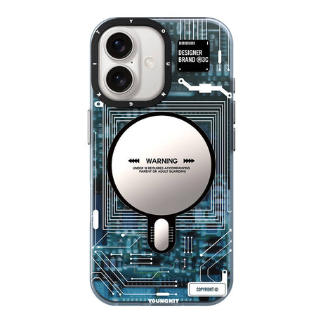 Apple iPhone 16 Kılıf M-safe Şarj Özellikli Youngkit Technology Serisi Kapak