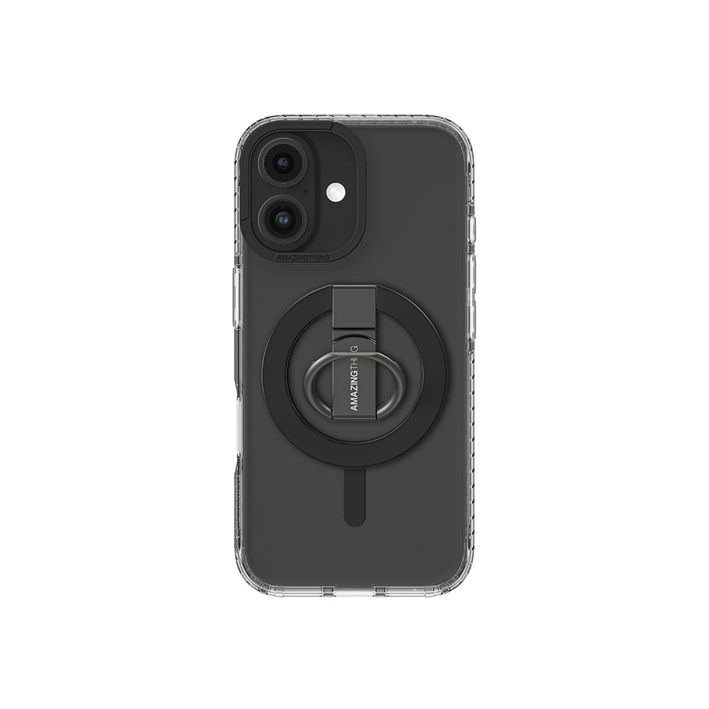 Apple iPhone 16 Kılıf M-safe Şarj Özellikli Yüzük Standlı Amazingthing Titan Pro Serisi Kapak