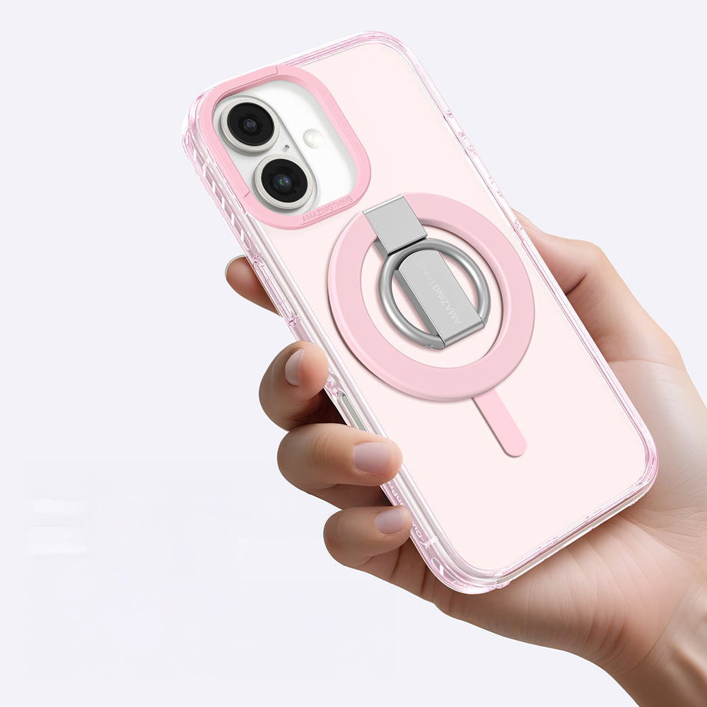 Apple iPhone 16 Kılıf M-safe Şarj Özellikli Yüzük Standlı Amazingthing Titan Pro Serisi Kapak