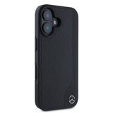 Apple iPhone 16 Kılıf Mercedes Benz Orjinal Lisanslı M-safe Şarj Özellikli 3D Metal Logolu Wood Imitation Deri Kapak