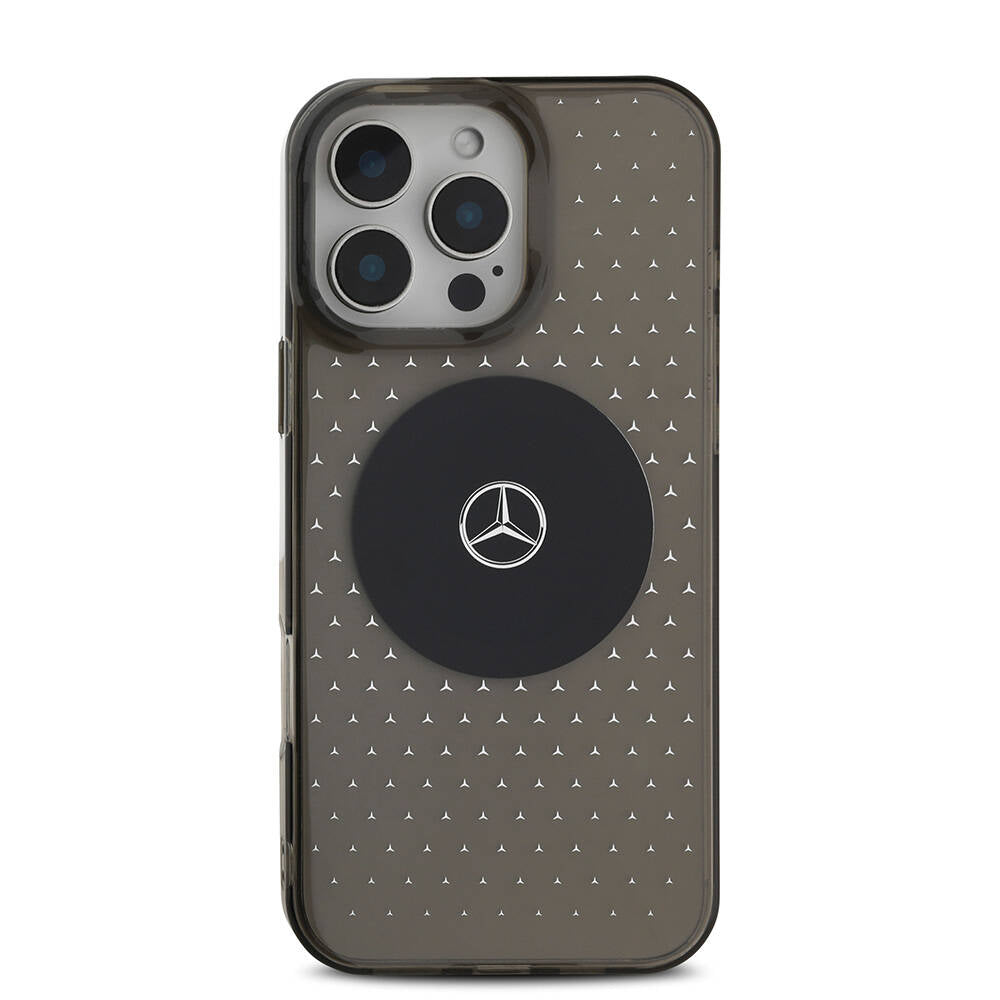 Apple iPhone 16 Pro Max Kılıf Mercedes Benz Orjinal Lisanslı M-safe Şarj Özellikli Yıldız Desenli Transparan Kapak