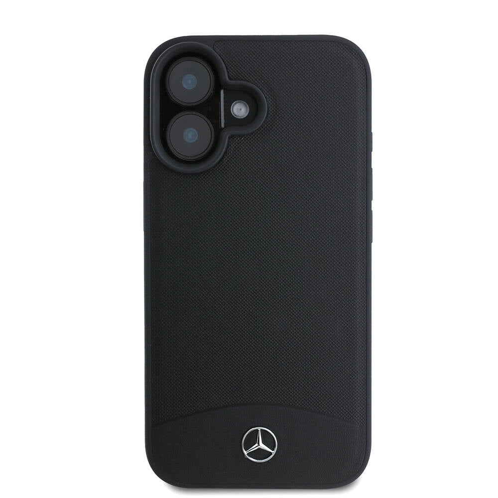 Apple iPhone 16 Kılıf Mercedes Benz Orjinal Lisanslı M-safe Şarj Özellikli Dokulu ve Düz Deri Kapak