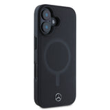 Apple iPhone 16 Kılıf Mercedes Benz Orjinal Lisanslı M-safe Şarj Özellikli Metal Yıldız Logolu Sade Pürüzsüz Deri Kapak