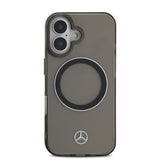 Apple iPhone 16 Kılıf Mercedes Benz Orjinal Lisanslı M-safe Şarj Özellikli Saydam Yüzey Silver Ring Kapak