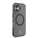 Apple iPhone 16 Kılıf Mercedes Benz Orjinal Lisanslı M-safe Şarj Özellikli Saydam Yüzey Silver Ring Kapak