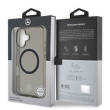 Apple iPhone 16 Kılıf Mercedes Benz Orjinal Lisanslı M-safe Şarj Özellikli Saydam Yüzey Silver Ring Kapak