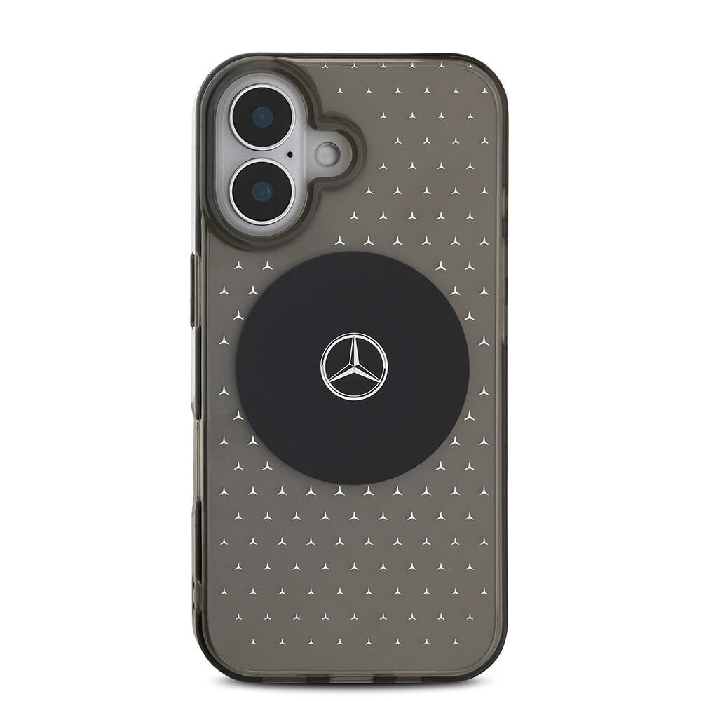 Apple iPhone 16 Kılıf Mercedes Benz Orjinal Lisanslı M-safe Şarj Özellikli Yıldız Desenli Transparan Kapak