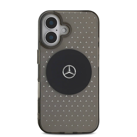Apple iPhone 16 Kılıf Mercedes Benz Orjinal Lisanslı M-safe Şarj Özellikli Yıldız Desenli Transparan Kapak