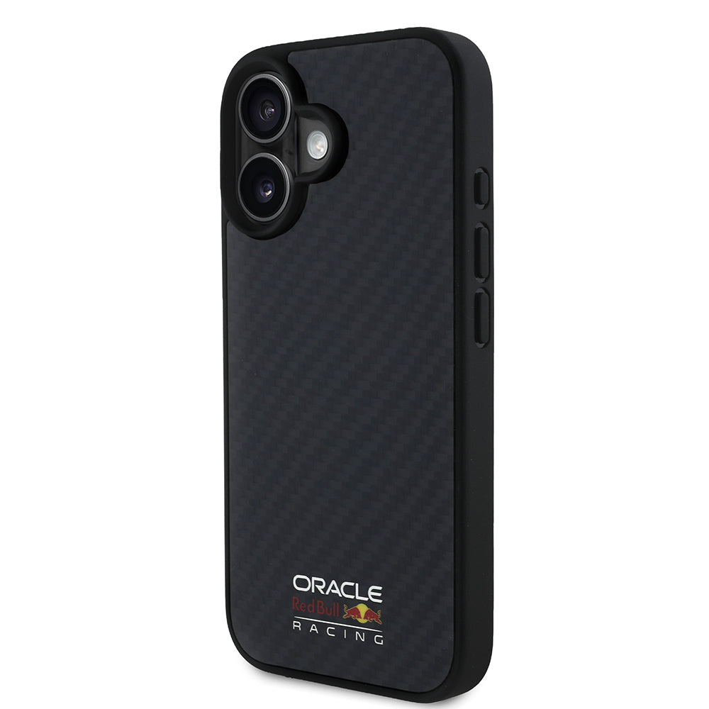 Apple iPhone 16 Kılıf Redbull Orjinal Lisanslı M-safe Şarj Özellikli Karbon Fiber Tasarımlı Parlayan Logolu Kapak