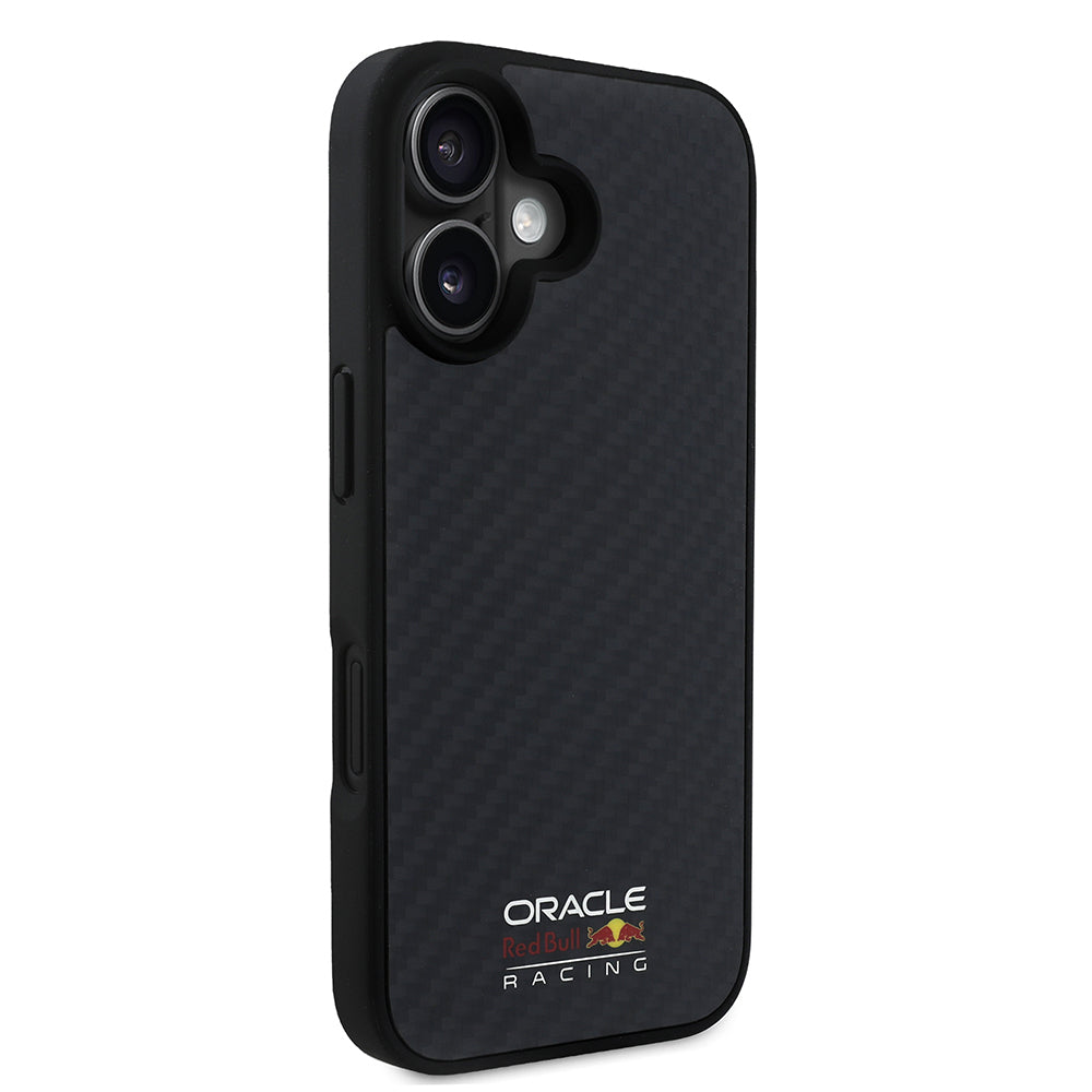 Apple iPhone 16 Kılıf Redbull Orjinal Lisanslı M-safe Şarj Özellikli Karbon Fiber Tasarımlı Parlayan Logolu Kapak