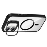 Apple iPhone 16 Kılıf Standlı ve Kamera Lens Hediyeli M-Safe Şarj Özellikli Zore Etro Kapak
