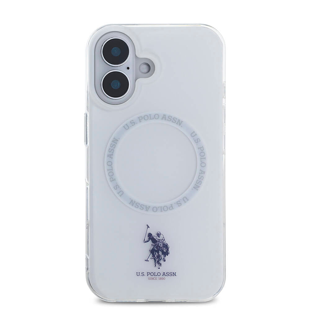 Apple iPhone 16 Kılıf U.S. Polo Assn. Orjinal Lisanslı M-safe Şarj Özellikli IML Double Horse Logolu Ring Kapak