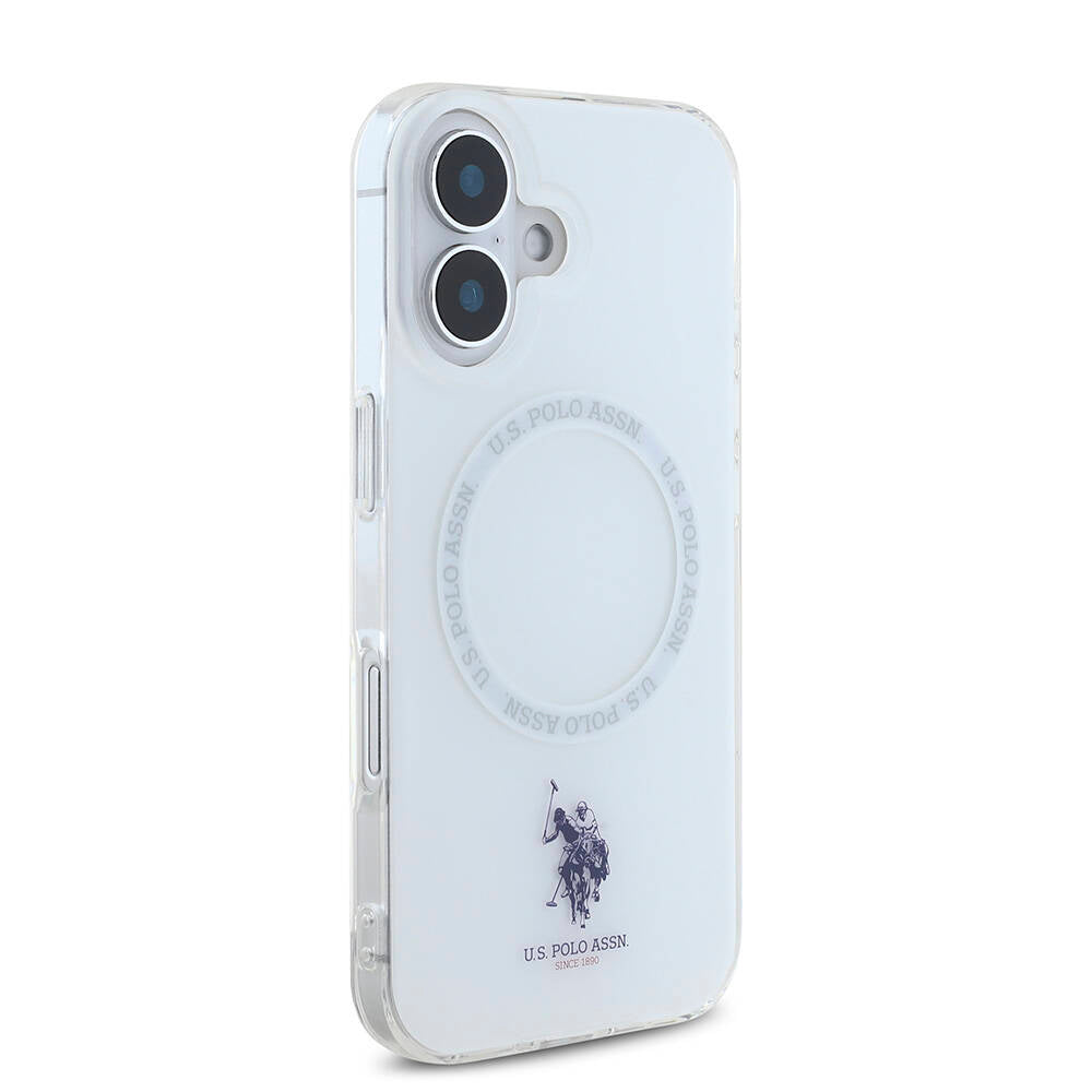 Apple iPhone 16 Kılıf U.S. Polo Assn. Orjinal Lisanslı M-safe Şarj Özellikli IML Double Horse Logolu Ring Kapak