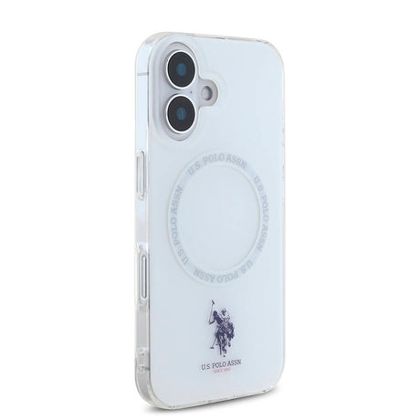 Apple iPhone 16 Kılıf U.S. Polo Assn. Orjinal Lisanslı M-safe Şarj Özellikli IML Double Horse Logolu Ring Kapak