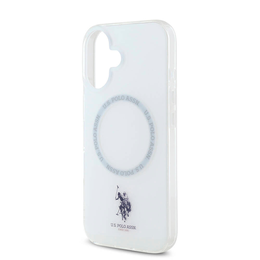 Apple iPhone 16 Kılıf U.S. Polo Assn. Orjinal Lisanslı M-safe Şarj Özellikli IML Double Horse Logolu Ring Kapak