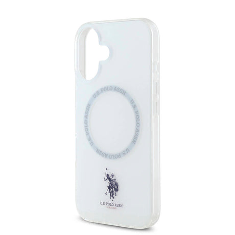 Apple iPhone 16 Kılıf U.S. Polo Assn. Orjinal Lisanslı M-safe Şarj Özellikli IML Double Horse Logolu Ring Kapak
