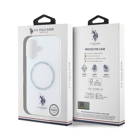Apple iPhone 16 Kılıf U.S. Polo Assn. Orjinal Lisanslı M-safe Şarj Özellikli IML Double Horse Logolu Ring Kapak