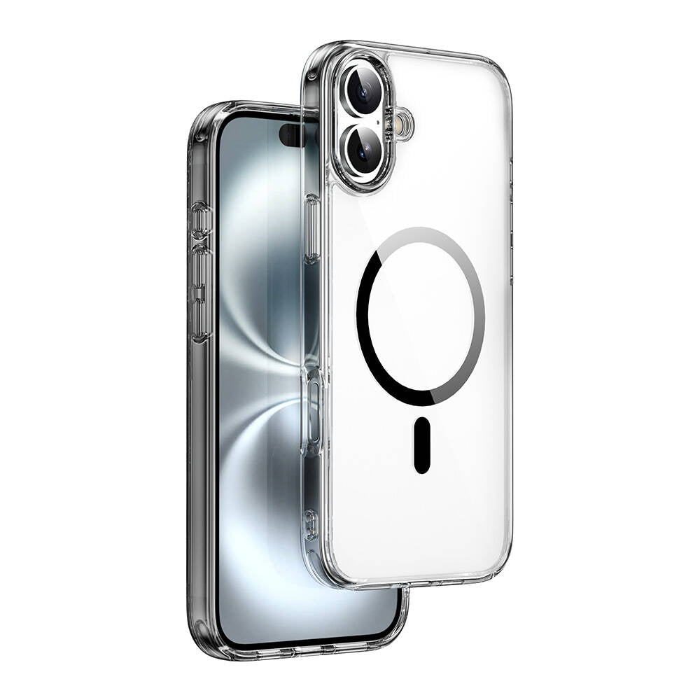 Apple iPhone 16 Kılıf Wiwu MCC-101 iShield Pro Serisi M-safe Şarj Özellikli Crystal Sert PC Kapak