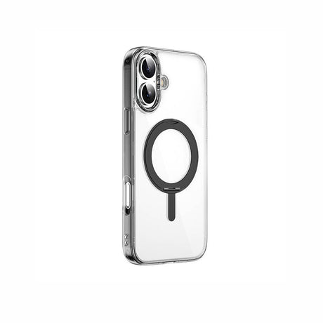 Apple iPhone 16 Kılıf Wiwu MCC-201 iShield Ultra Serisi M-safe Şarj Özellikli Standlı Crystal Sert PC Kapak