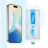 Apple iPhone 16 Plus CaseWorld Applicator Serisi 2.5D Eyesafe Mavi Işık Teknolojili Safir 0.33mm Temperli Cam Ekran Koruyucu + Uygulama Aparatı
