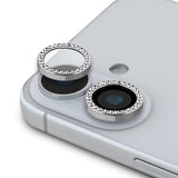 Apple iPhone 16 Plus Guess Orjinal Lisanslı Rhinestone Ekran Koruyucu + Lens Koruyucu 2in1 Aksesuar Seti