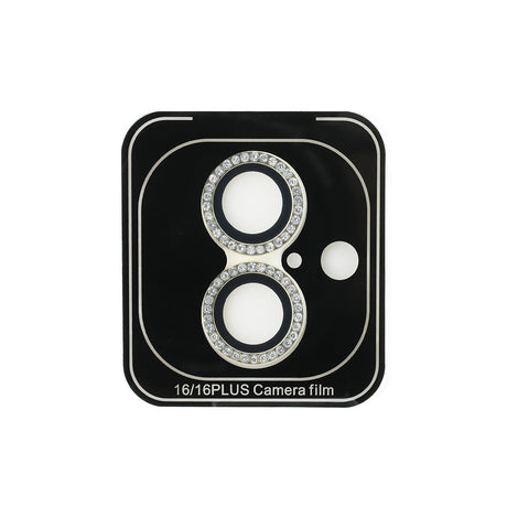 Apple iPhone 16 Plus Guess Orjinal Lisanslı Rhinestone Ekran Koruyucu + Lens Koruyucu 2in1 Aksesuar Seti