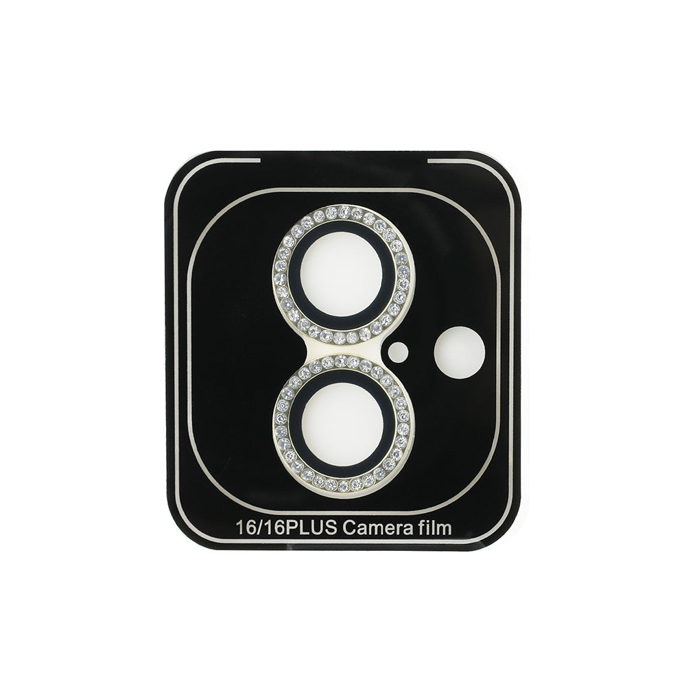 Apple iPhone 16 Plus Guess Orjinal Lisanslı Rhinestone Taşlı Lens Koruyucu