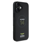 Apple iPhone 16 Plus Kılıf Aston Martin Orjinal Lisanslı M-safe Şarj Özellikli PU Deri Alonso 14 Baskılı Kapak