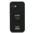 Apple iPhone 16 Plus Kılıf Aston Martin Orjinal Lisanslı M-safe Şarj Özellikli PU Deri Alonso 14 Baskılı Kapak