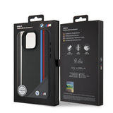 Apple iPhone 16 Plus Kılıf BMW Orjinal Lisanslı M-safe Şarj Özellikli M Logolu Üç Çizgili Dikiş Detaylı Meshed Tricolor Stripes Kapak
