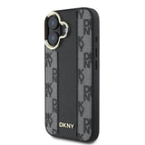 Apple iPhone 16 Plus Kılıf DKNY Orjinal Lisanslı M-safe Şarj Özellikli 3D Yazılı Checkered Pattern Kapak