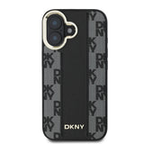 Apple iPhone 16 Plus Kılıf DKNY Orjinal Lisanslı M-safe Şarj Özellikli 3D Yazılı Checkered Pattern Kapak