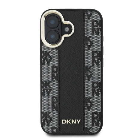 Apple iPhone 16 Plus Kılıf DKNY Orjinal Lisanslı M-safe Şarj Özellikli 3D Yazılı Checkered Pattern Kapak